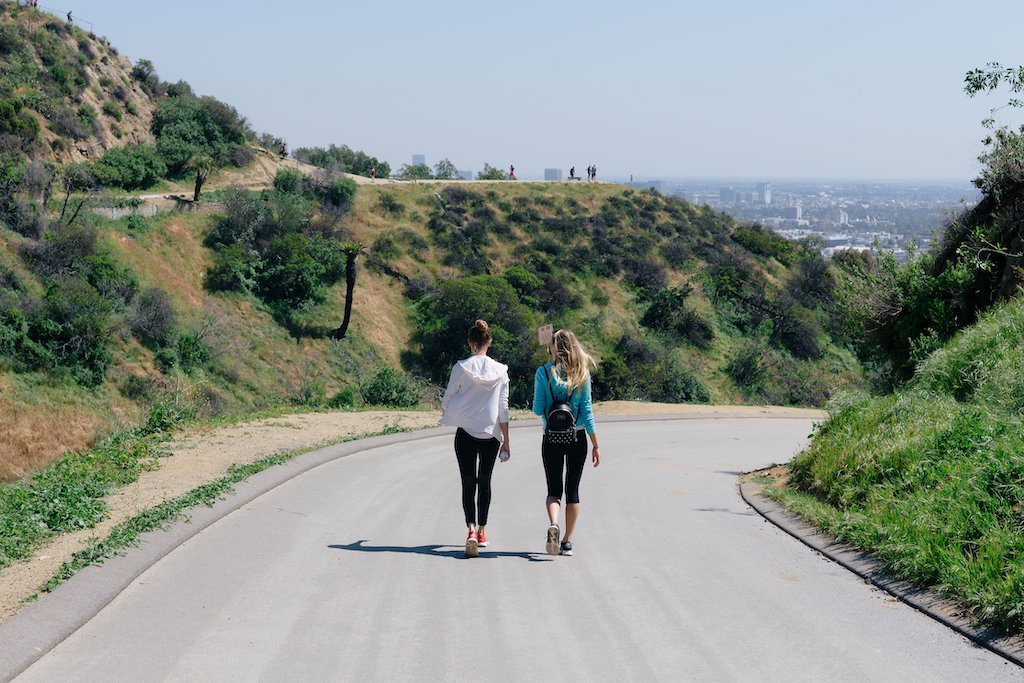 women walking outside